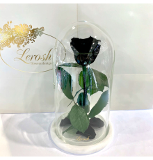Чорна троянда в колбі Lerosh - Classic 27 см