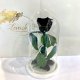 Black Eternal Rose in Flask Lerosh - Classic 27 cm