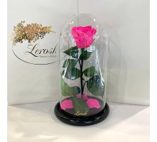 Яскраво-рожева Фуксія троянда в колбі Lerosh - Classic 27 см