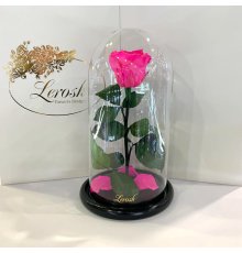 Яскраво-рожева Фуксія троянда в колбі Lerosh - Classic 27 см