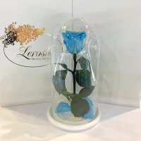 Блакитна троянда в колбі Lerosh - Classic 27 см