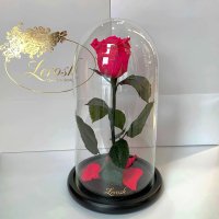 Малинова троянда в колбі Lerosh - Classic 27 см