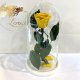 Yellow Eternal Rose in Flask Lerosh - Classic 27 cm