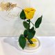 Yellow Eternal Rose in Flask Lerosh - Classic 27 cm
