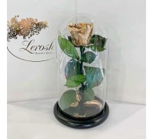 Золота троянда в колбі Lerosh - Classic 27 см