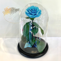 Blue Eternal Rose in Flask Lerosh - Lux 33 cm