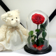 Red Eternal Rose in Flask Lerosh - Lux 33 cm