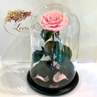 Рожева троянда в колбі Lerosh - Lux 33 см