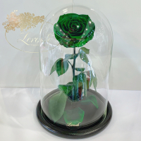 Зелена троянда в колбі Lerosh - Lux 33 см