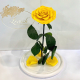 Yellow Eternal Rose in Flask Lerosh - Lux 33 cm