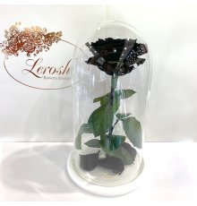 Чорна троянда в колбі Lerosh - Premium 27 см