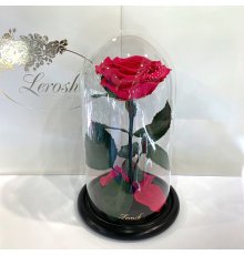 Малинова троянда в колбі Lerosh - Premium 27 см