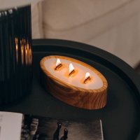 Lerosh Ellipse wooden soy candle