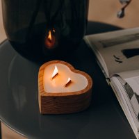 Соевая свеча в деревянной форме Lerosh Heart