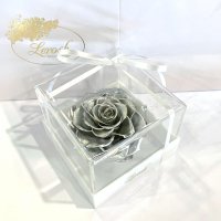 Silver Preserved Rosebud Gift Box Lerosh - Premium