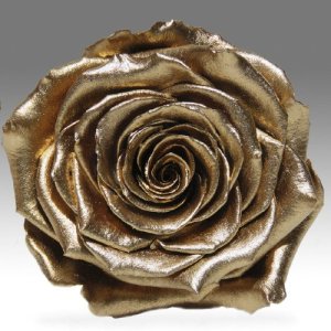 Золотая роза в колбе