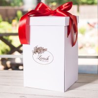 Подарункова ВАУ коробка біла для троянди в колбі Lerosh 27 см