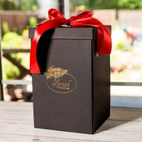 Подарункова ВАУ коробка чорна для троянди в колбі Lerosh 27 см