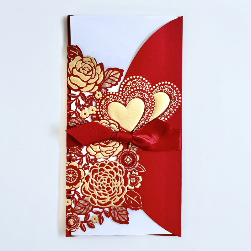 Красная открытка + письмо с Вашим текстом