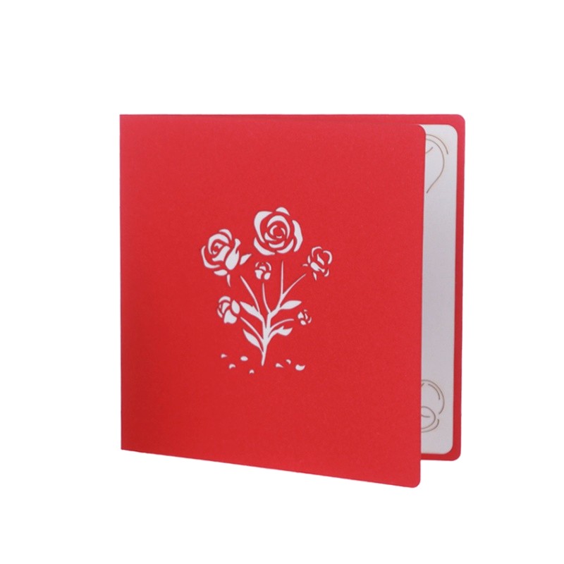 Объемная праздничная открытка «Букет роз»