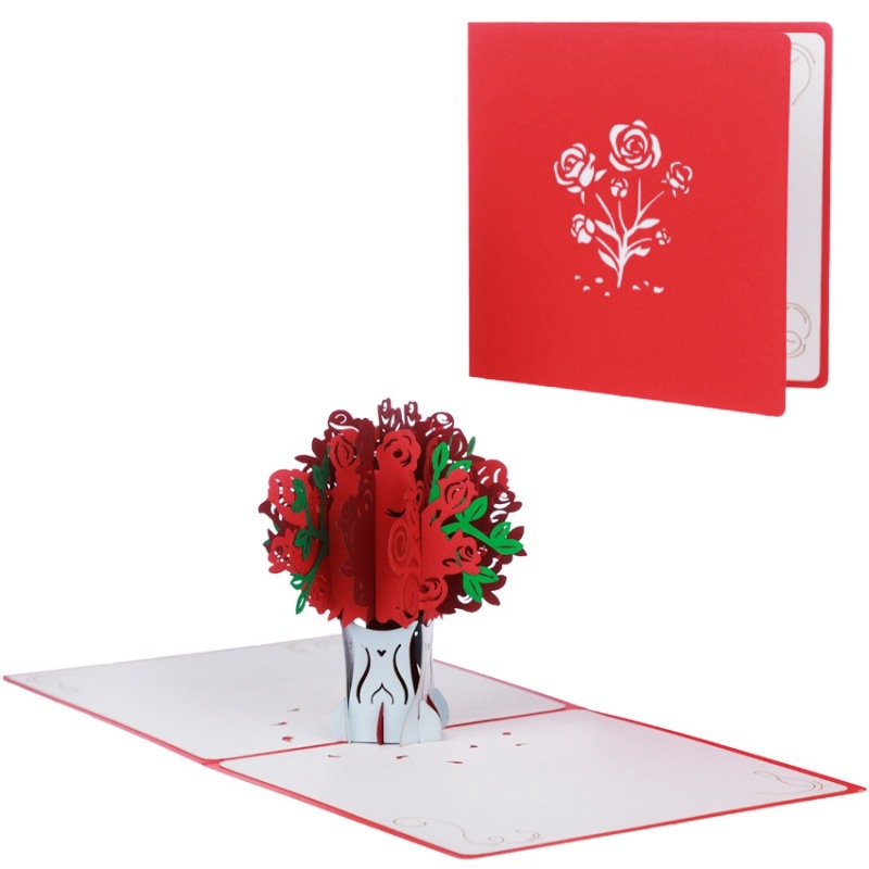 Об'ємна 3-Д листівка «Букет троянд»