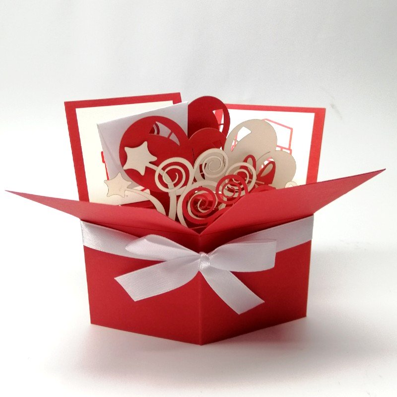 Объемная эксклюзивная открытка коробочка Поздравляю!